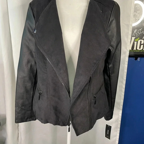 Alfani Black Leather Jacket - Picture 8 of 11